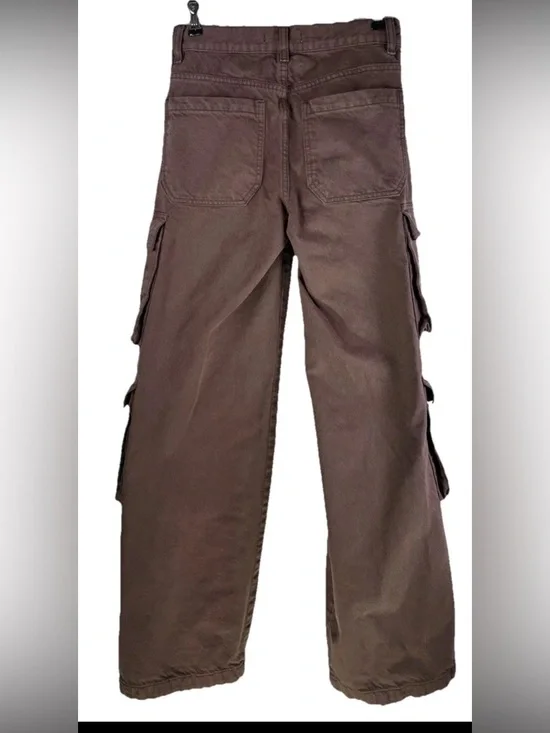 PacSun Brown Cargo Pants Women’s 23 Low Rise Baggy Wide Leg Y2K Streetwear - Picture 3 of 11